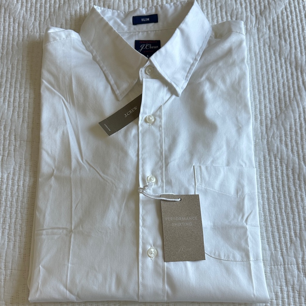 J. Crew Slim Fit White Dress Shirt Elegant Formal Attire